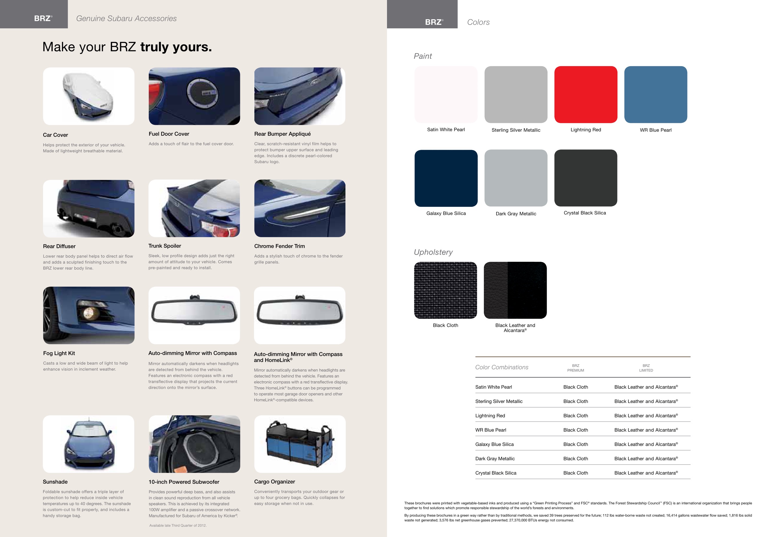 2013 Subaru BRZ Brochure Page 2